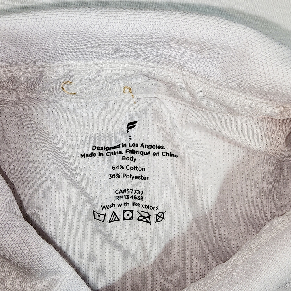 Fabletics White Short Sleeve Casual Button Down Shirt - Picture 4 of 8